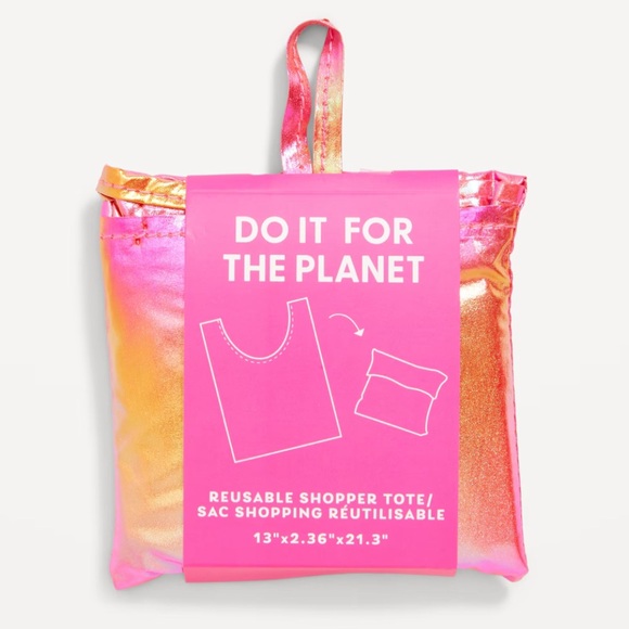 Fold-Up Shopping Bag Tote, Reusable, By Out-Tech, Folds to 4 1/4 x 4 1/4” Square - Picture 6 of 12